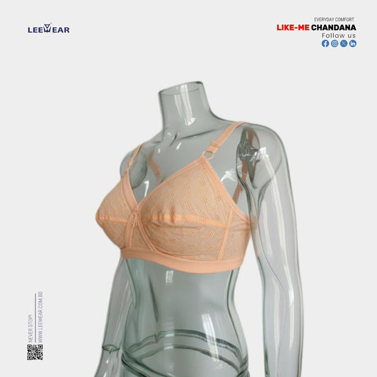 Like-Me Chandana Embroidery Cotton Pad less Wire free Full coverage Bra BR21111-08