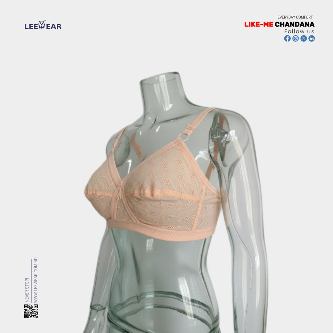 Like-Me Chandana Embroidery Cotton Pad less Wire free Full coverage Bra BR21111-08