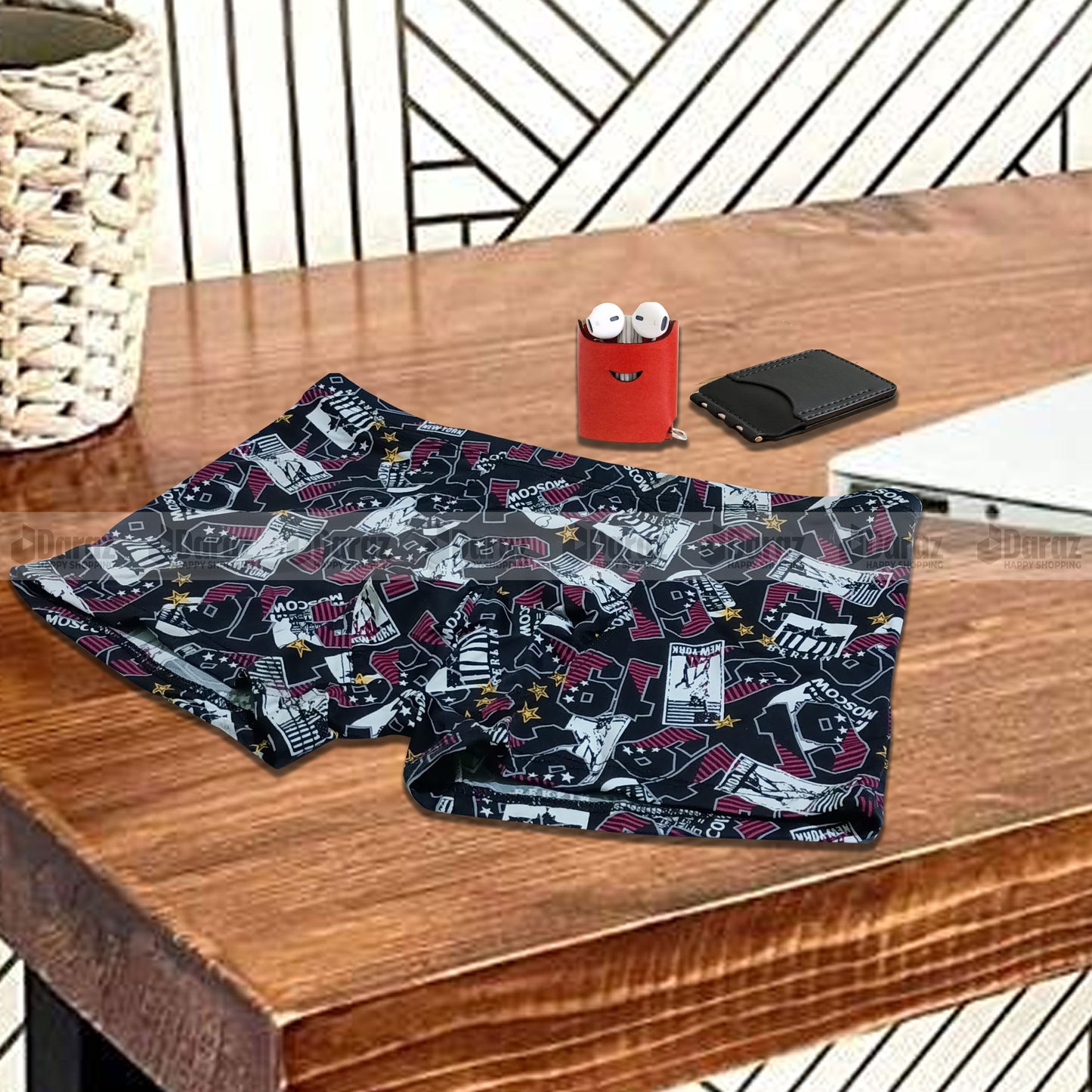 Ucart Men's Ice Silk Printed Underwear: Breathable, Quick-Drying -BO23102