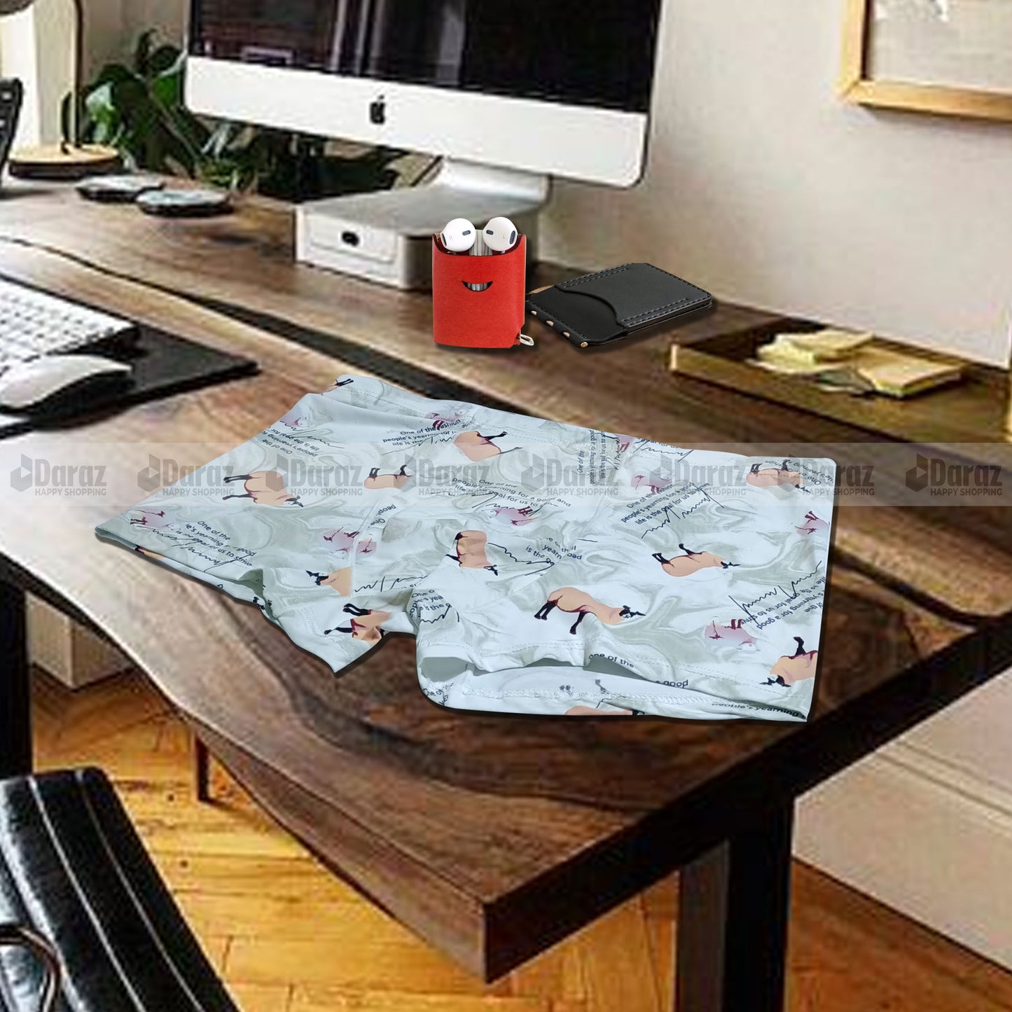 Ucart Men's Ice Silk Printed Underwear: Breathable, Quick-Drying -BO23102