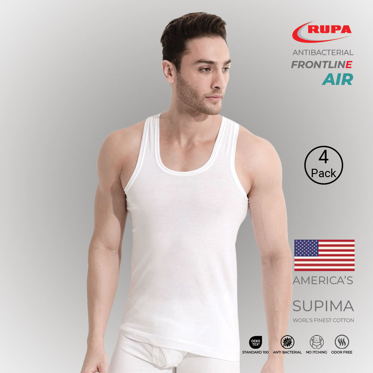 4 Pieces Rupa Antibacterial Frontline Air Vest VE21101_Qty04