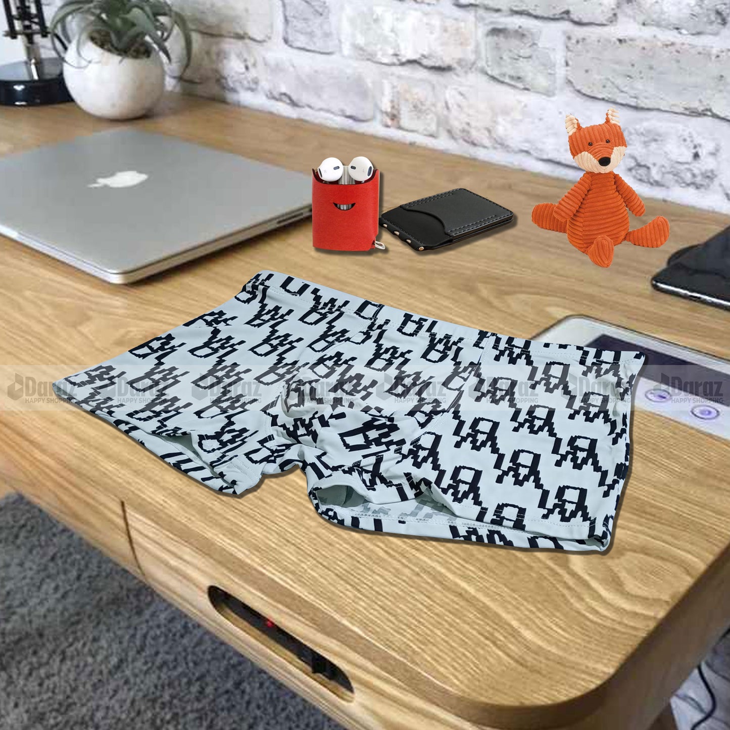 Ucart Men's Ice Silk Printed Underwear: Breathable, Quick-Drying -BO23102