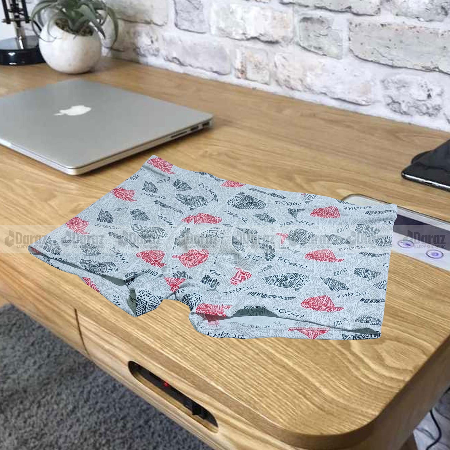 Ucart Men's Ice Silk Printed Underwear: Breathable, Quick-Drying -BO23102