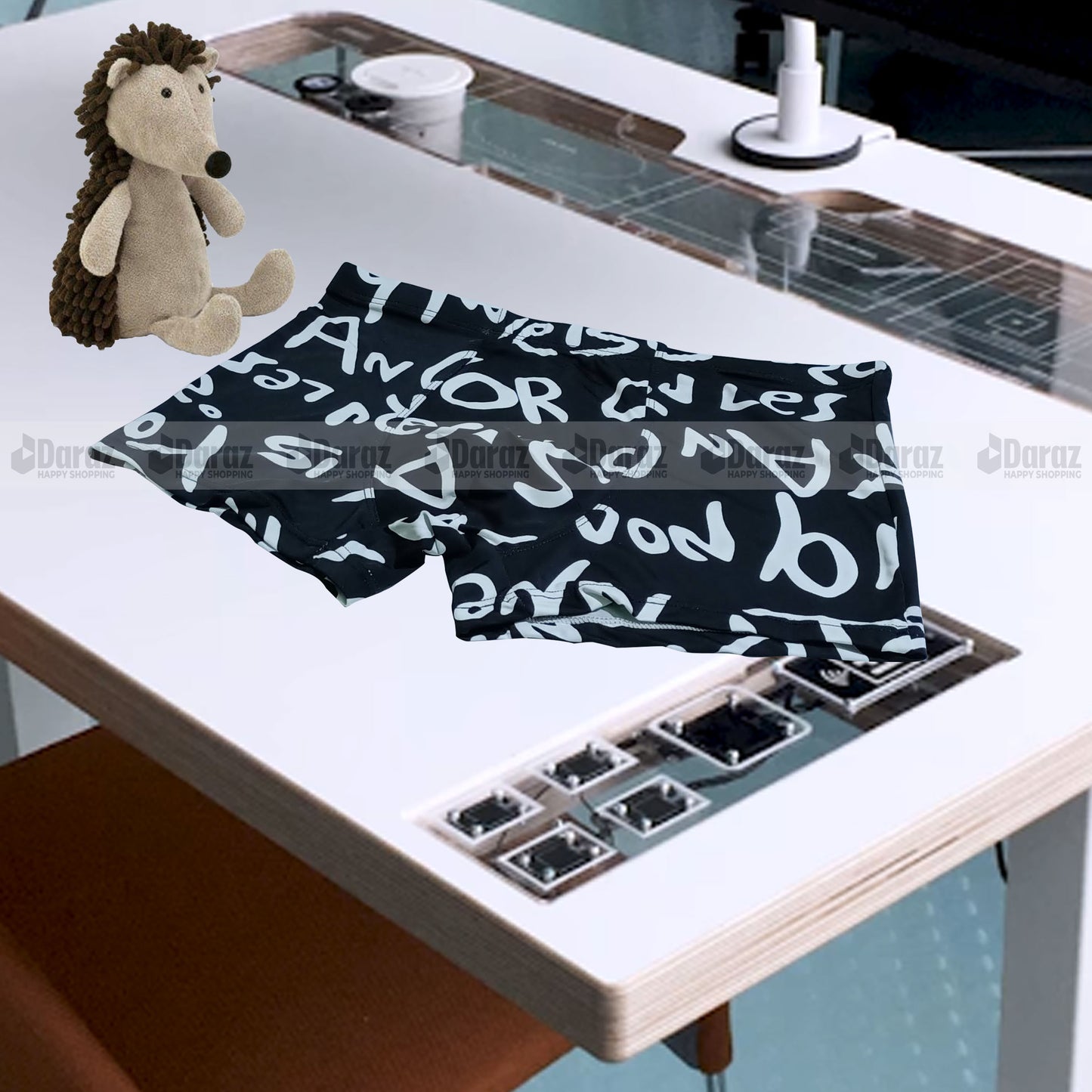 Ucart Men's Ice Silk Printed Underwear: Breathable, Quick-Drying -BO23102