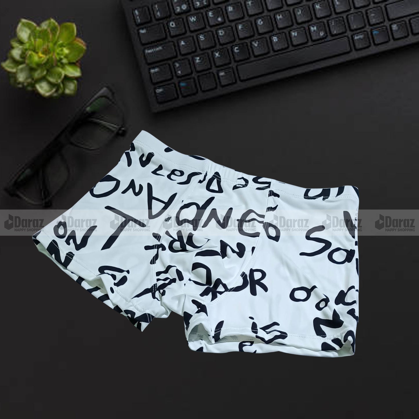 Ucart Men's Ice Silk Printed Underwear: Breathable, Quick-Drying -BO23102