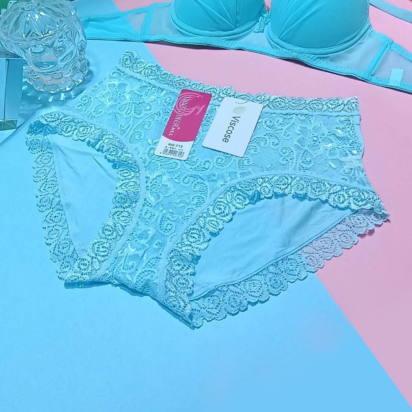 4 Color 4 Pieces Combo Offer Girls Full Coverage Lace Hipster Panty Briefs PA21110 Qty-04