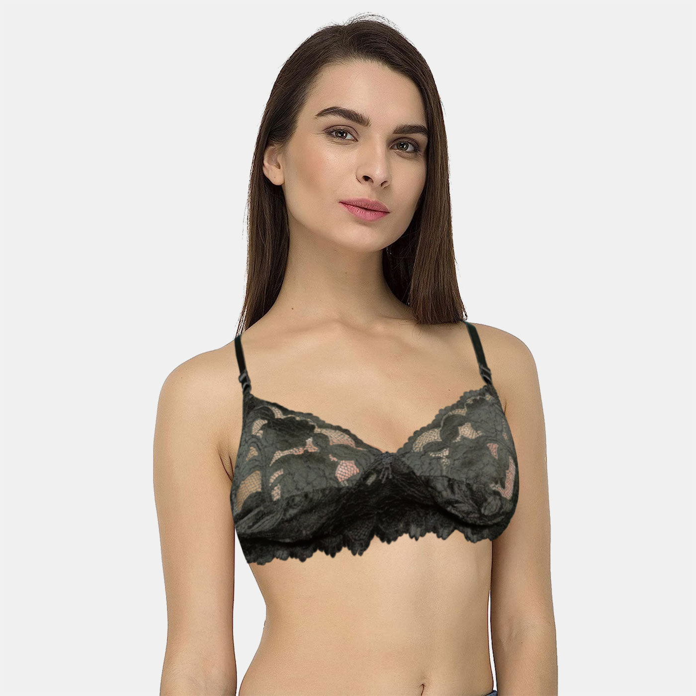 2 Pieces Combo Pack Juliet Maloti Lace Spandex Pad less Wire free Full coverage Bra BR21112 Qty=02