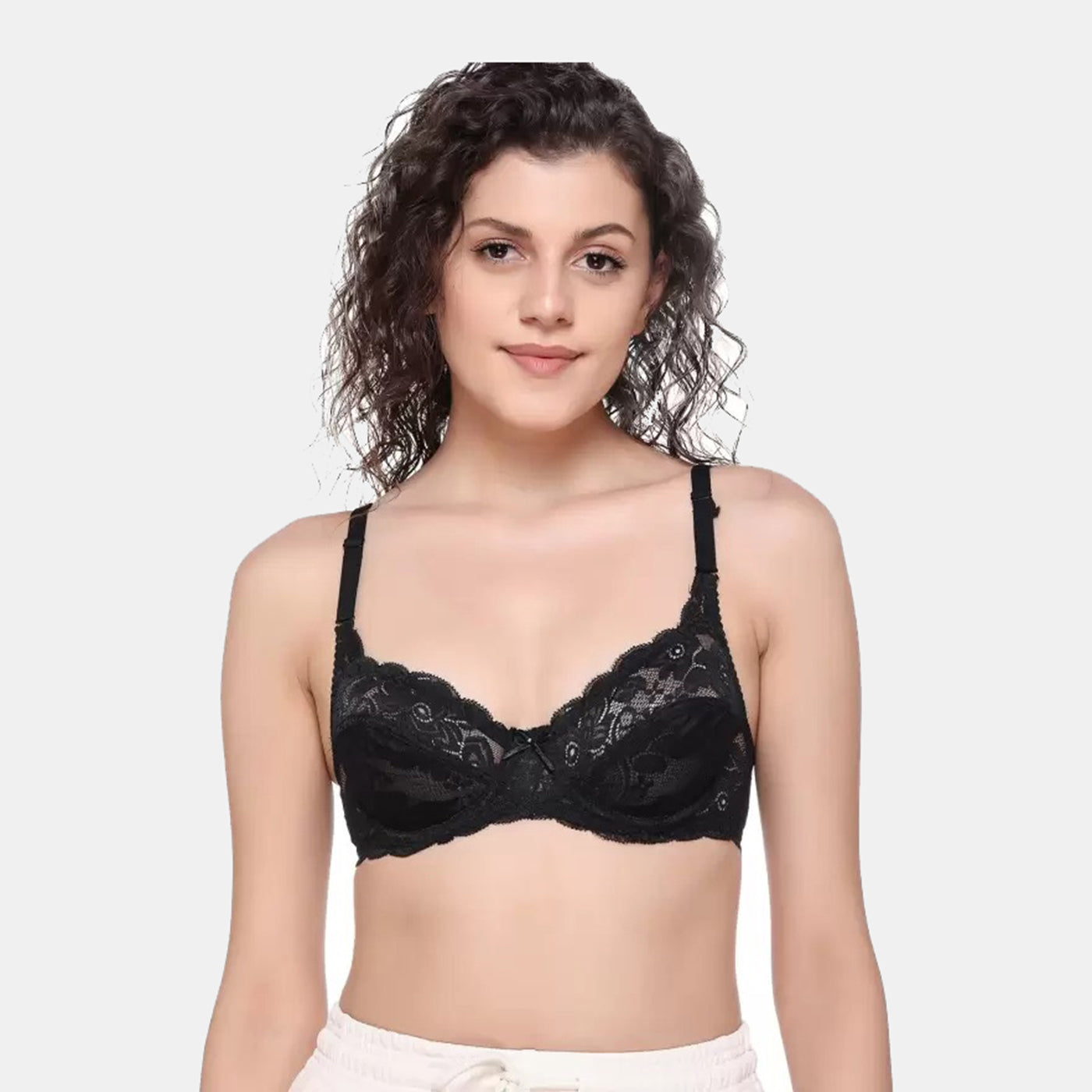 Juliet Kajal Lace Spandex Pad less Wire free Full coverage Bra BR23102