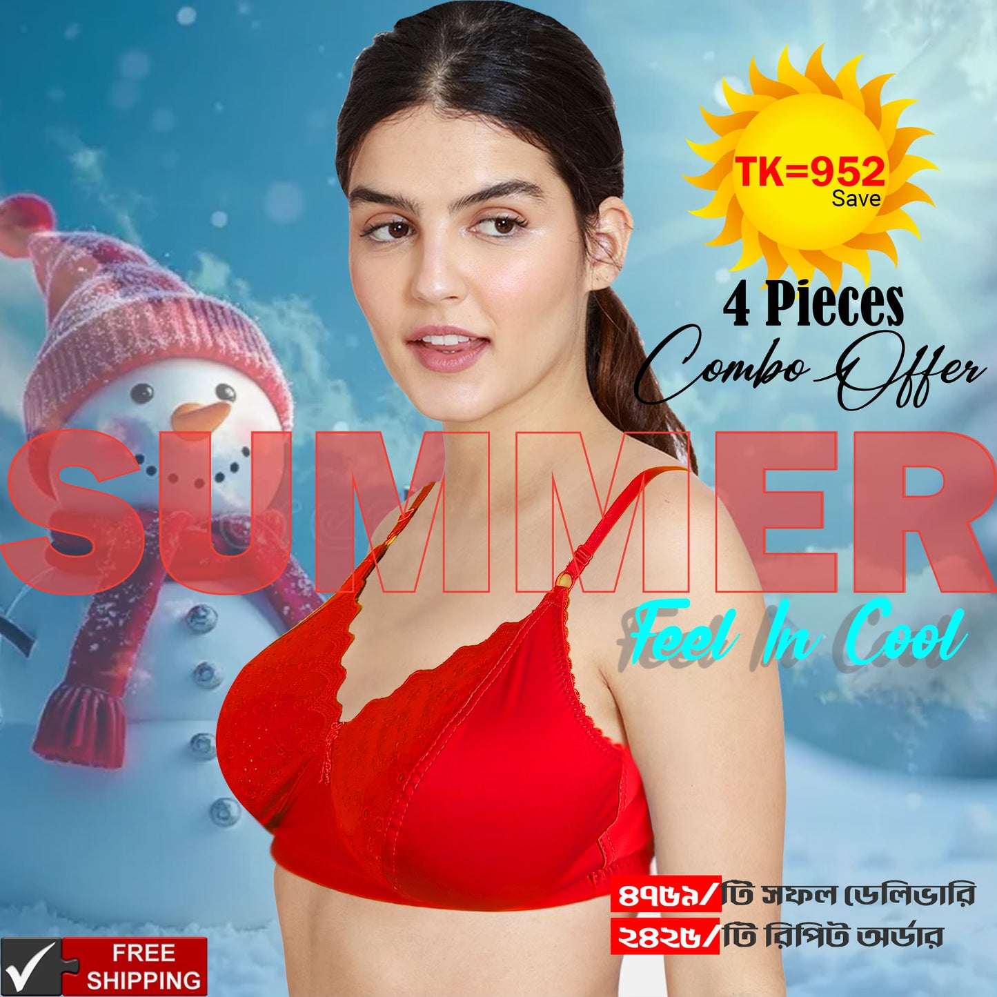 4 PIECES COMBO 1 PIECE GIFT INDIAN LIKE-ME CHADNI BR21140 Qty05