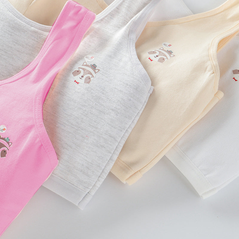 Kids Girls Cotton Underwear Non Padded Bra Vest Sports for Everyday Bra BR22107