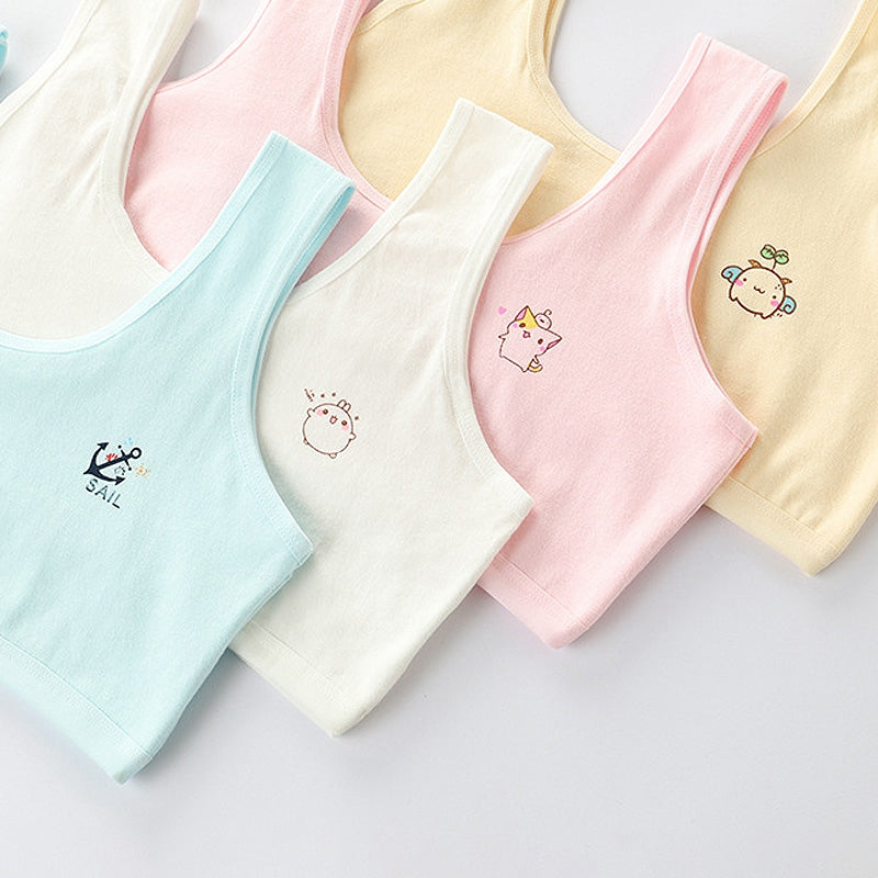 Kids Girls Cotton Underwear Non Padded Bra Vest Sports for Everyday Bra BR22107