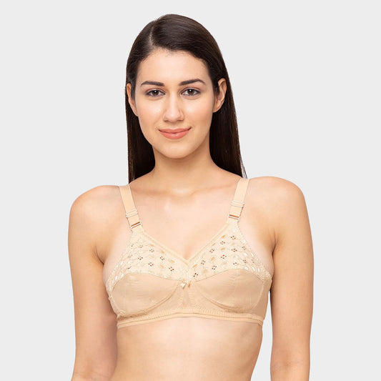 Juliet Nari Cotton Plain Bra: Black BR23108