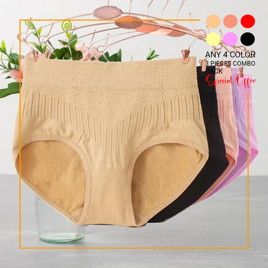 4 Color 4 Pieces Combo Offer Women Seamless Briefs PA21129 Qty-04