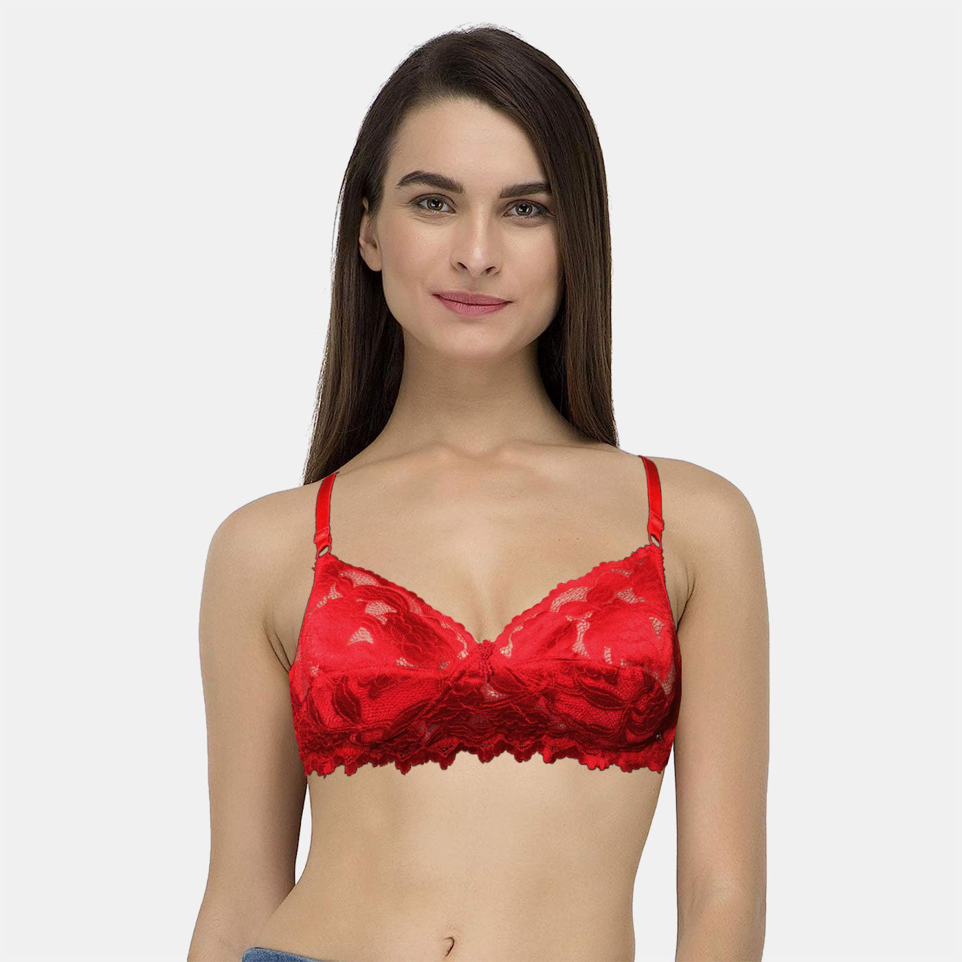 2 Pieces Combo Pack Juliet Maloti Lace Spandex Pad less Wire free Full coverage Bra BR21112 Qty=02