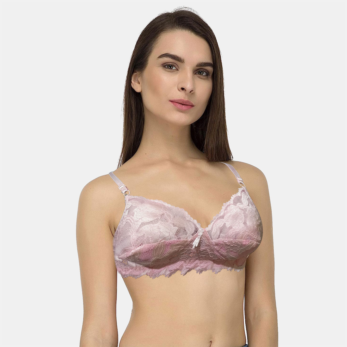 2 Pieces Combo Pack Juliet Maloti Lace Spandex Pad less Wire free Full coverage Bra BR21112 Qty=02