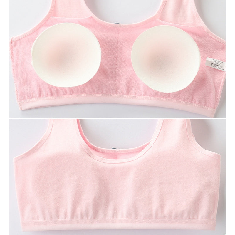 Kids Girls Cotton Underwear Padded Bra Vest Sports for Everyday Bra BR22106