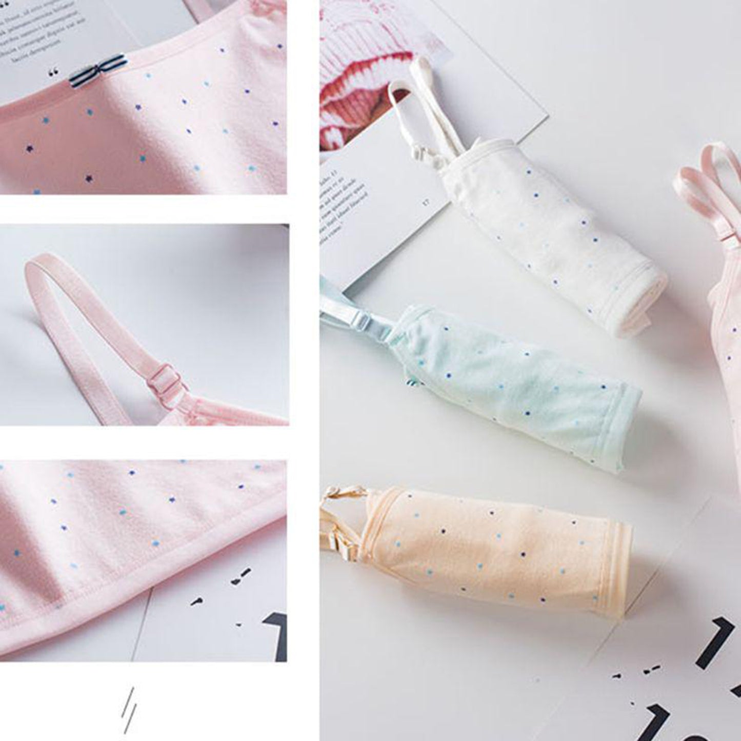 Kids Girls Cotton Underwear Narrow Belt Bra Vest Sports for Everyday Bra BR22112