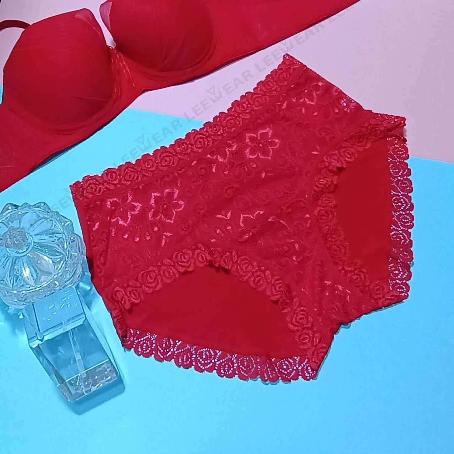 4 Color 4 Pieces Combo Offer Girls Full Coverage Lace Hipster Panty Briefs PA21110 Qty-04