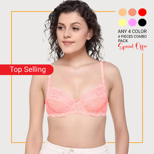 4-Piece Combo + 1 EXTRA BONUS! (Total 5 Pieces!) Juliet Kajal Bra