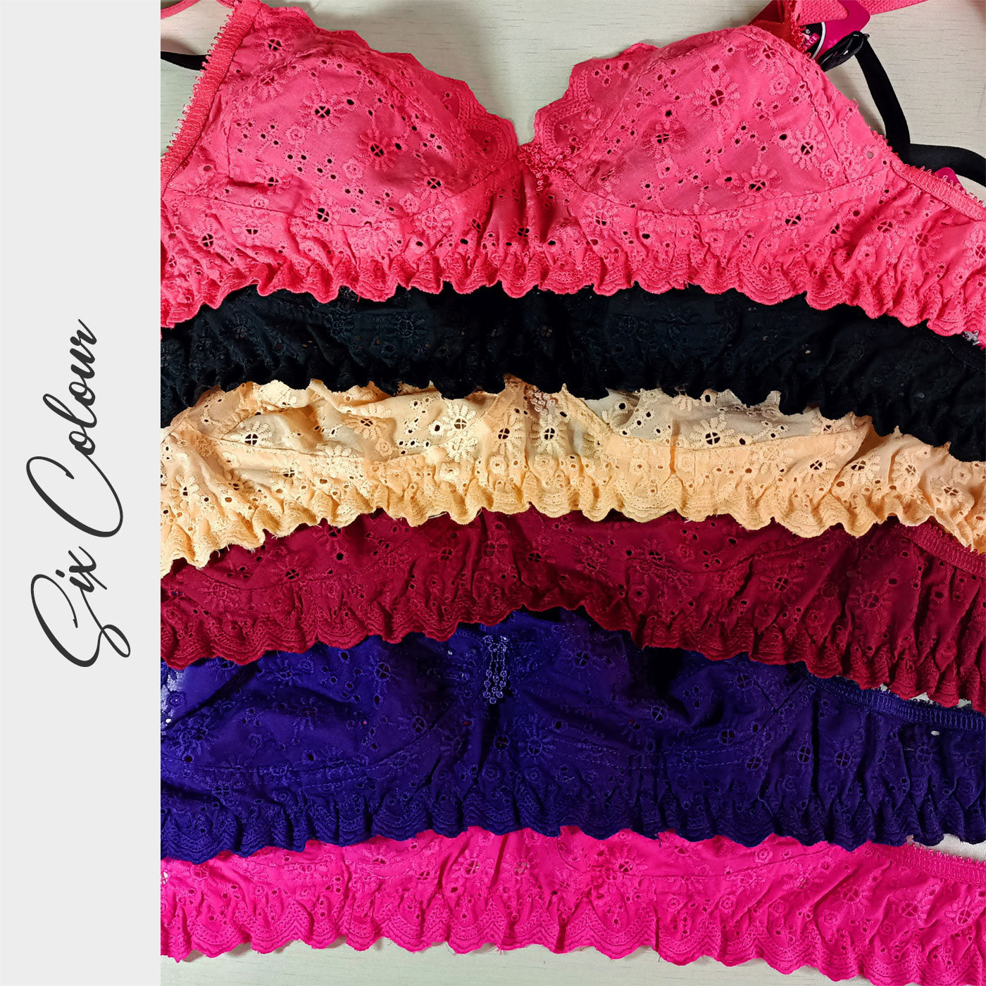 4 Pieces (1 Extra Gift=total 5 pieces) Combo Juliet Basanti Non Wired  Bra - BR23105-Qty04