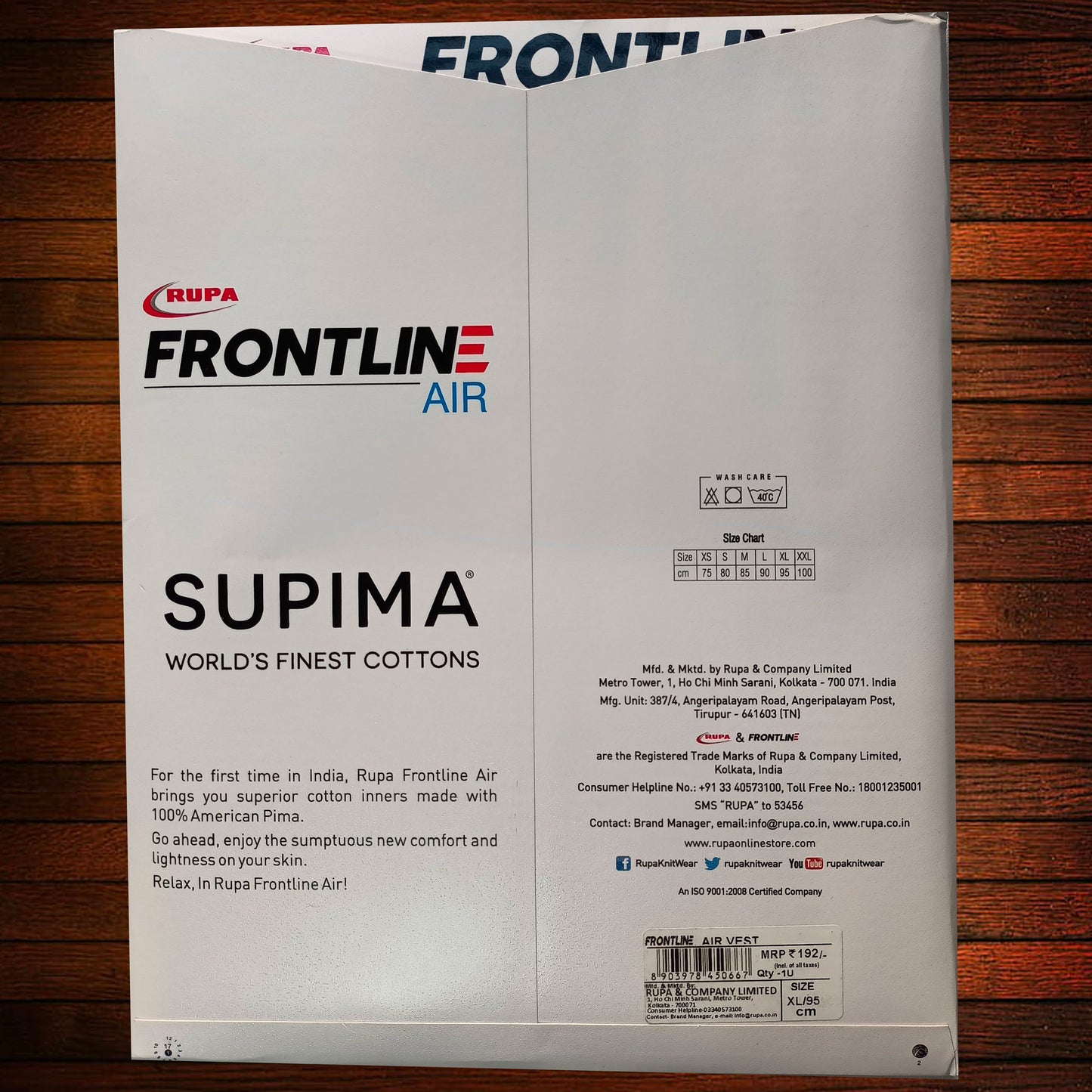 2 Pieces Rupa Antibacterial Frontline Air Vest VE21101_Qty02