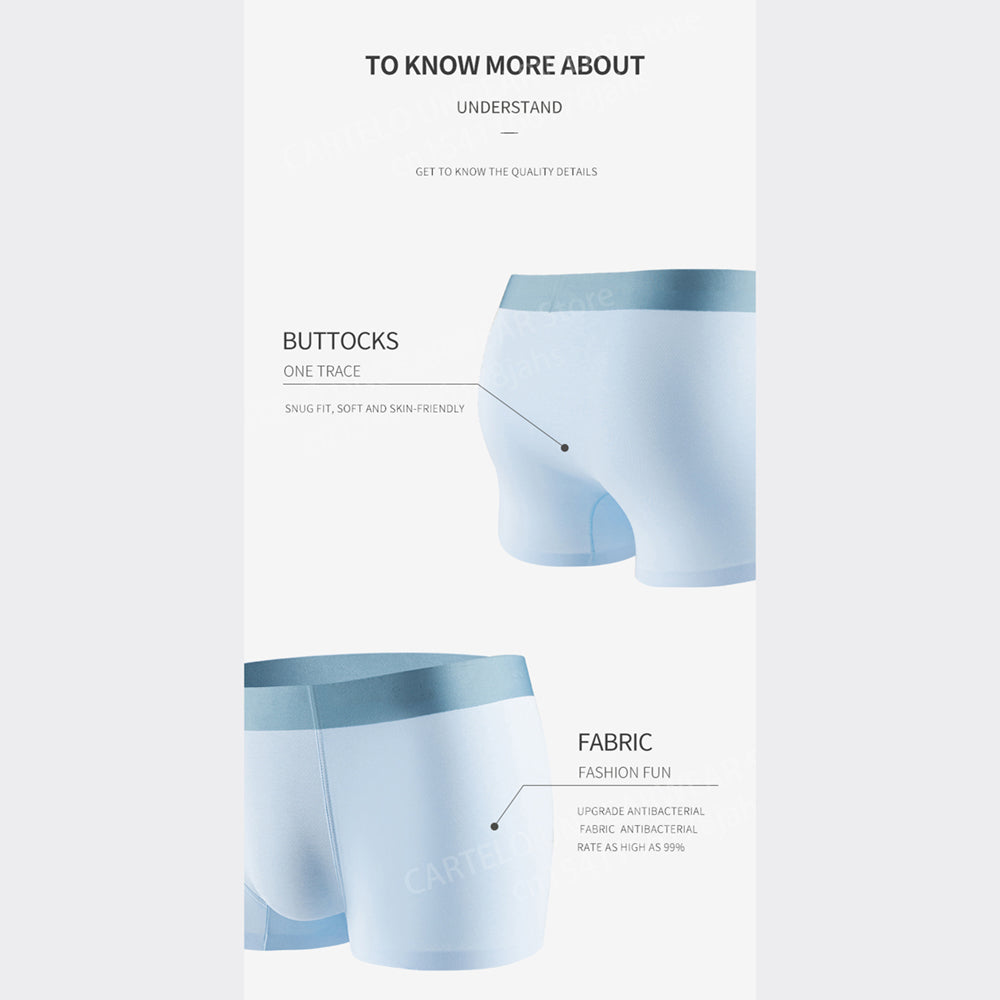 Ucart Men's Ice Silk Printed Underwear: Breathable, Quick-Drying -BO23102