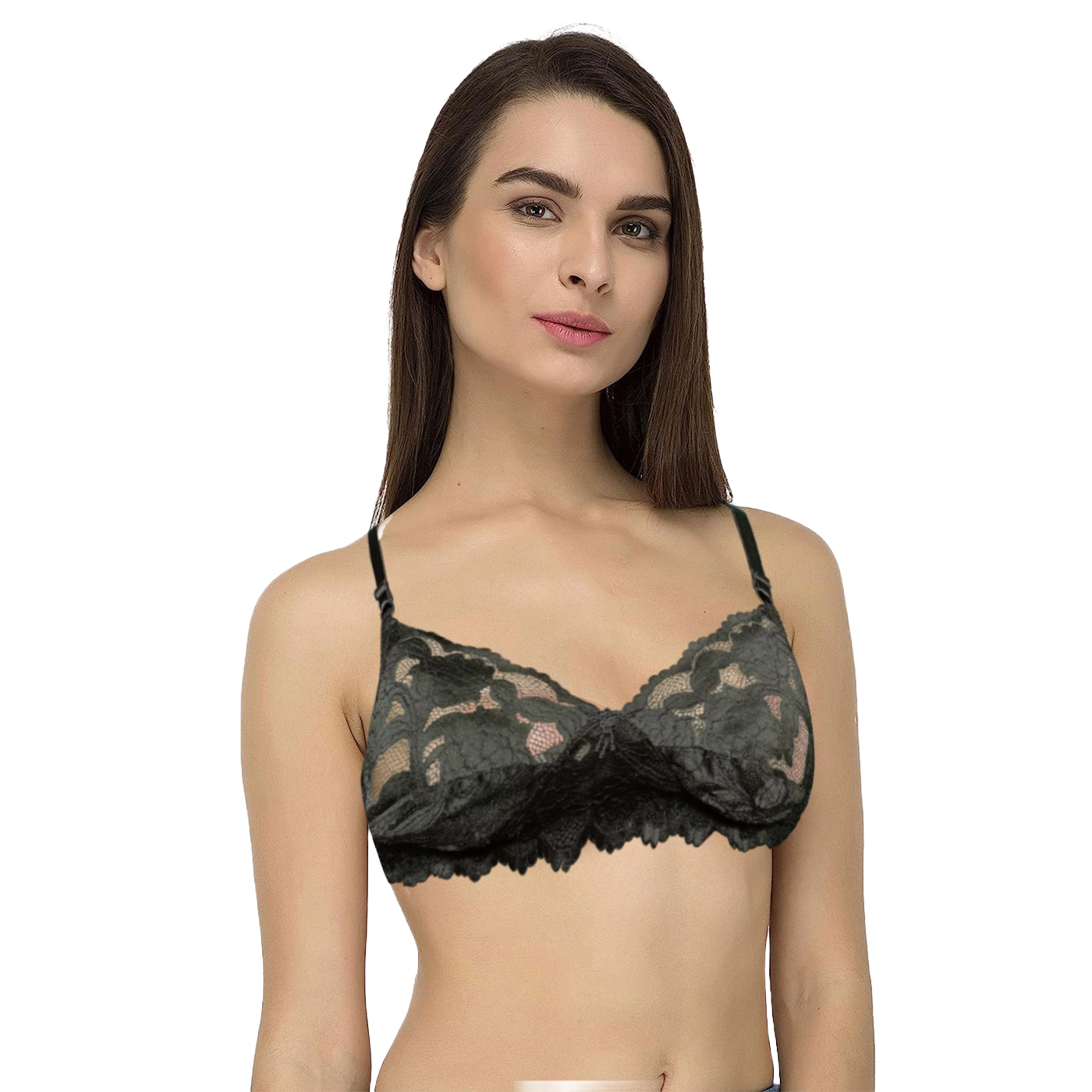 2 Pieces Combo Pack Juliet Maloti Lace Spandex Pad less Wire free Full coverage Bra BR21112 Qty=02