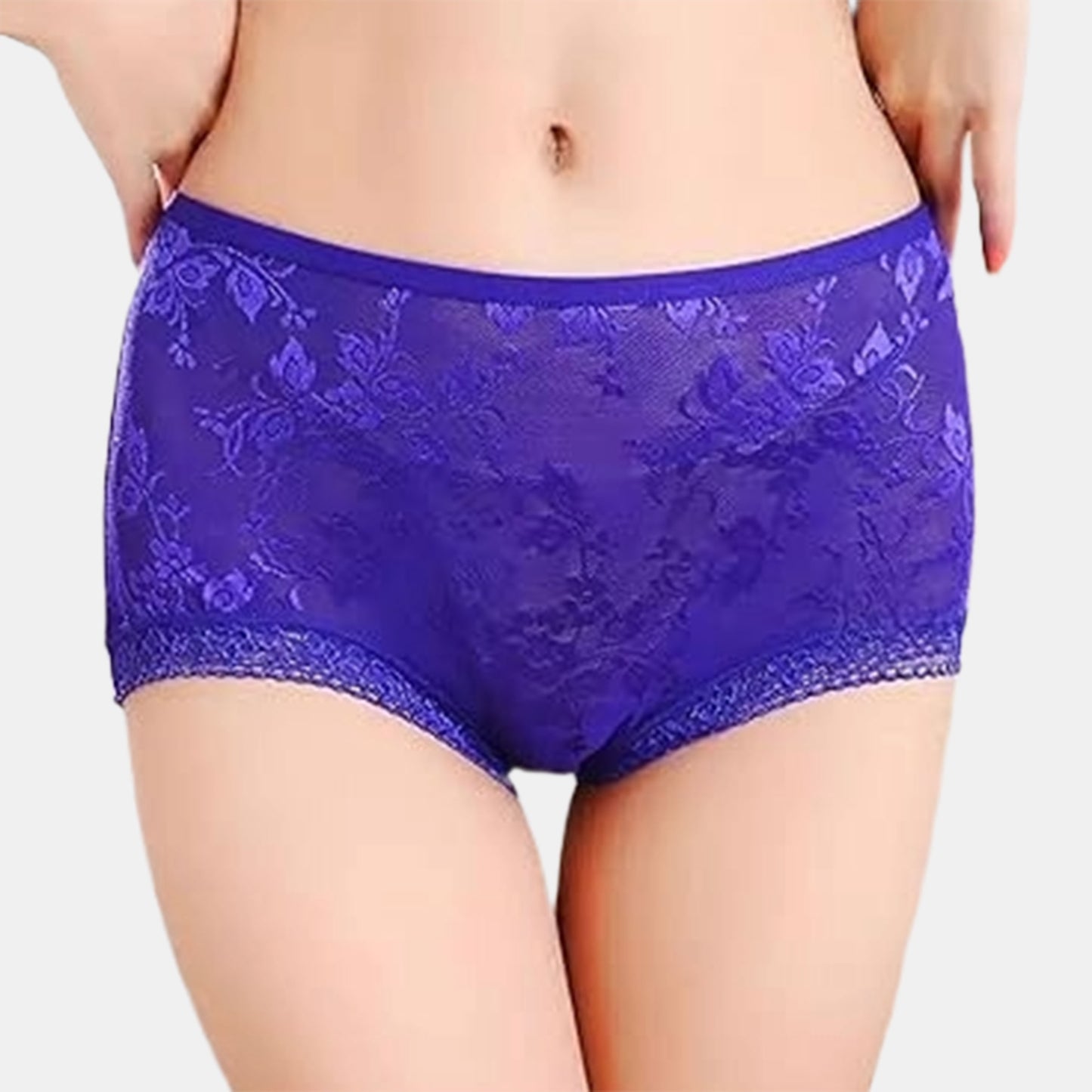 4 Color 4 Pieces Combo Offer Women's Full Coverage Lace Hipster Panty Briefs PA21114 Qty-04