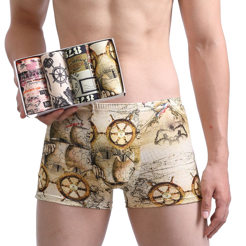 China Men's Printed Underwear Boxer -BO21120