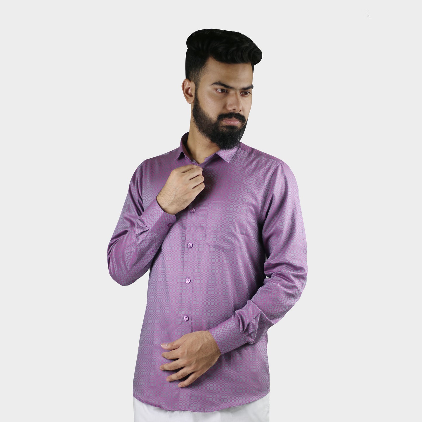 Airvind jacquard cotton long sleeve men's shirt Cosmic SH21120