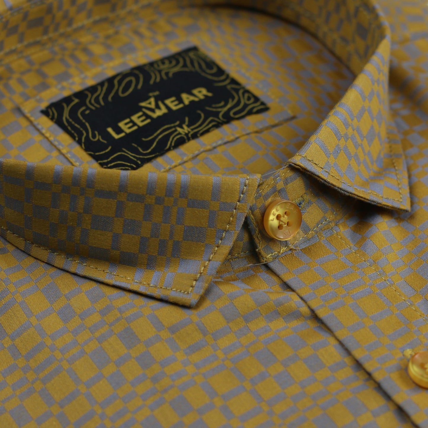 Airvind jacquard cotton long sleeve men's shirt Reef Gold SH21108