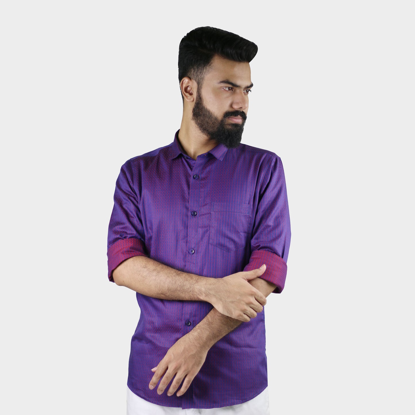 Airvind jacquard cotton long sleeve men's shirt Torea Bay SH21112