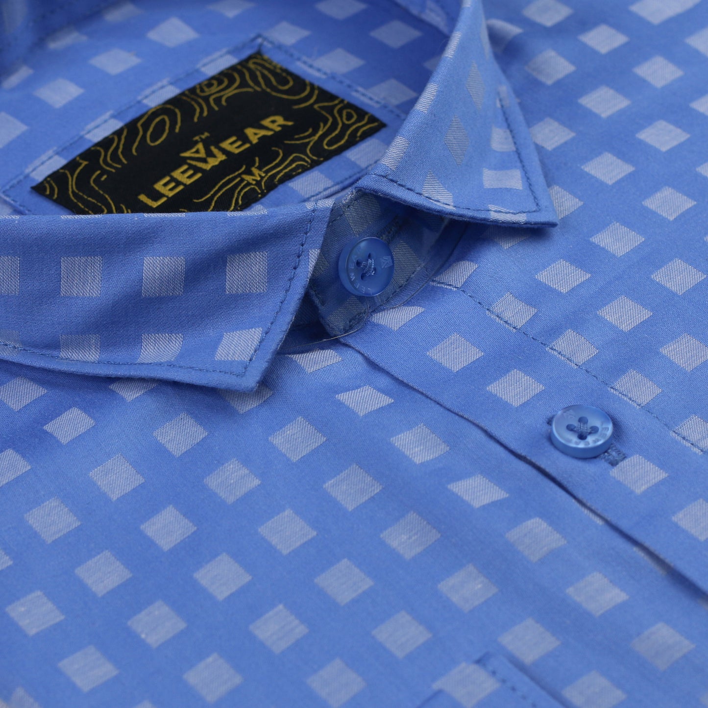 Airvind jacquard cotton long sleeve men's shirt Havelock Blue SH21114