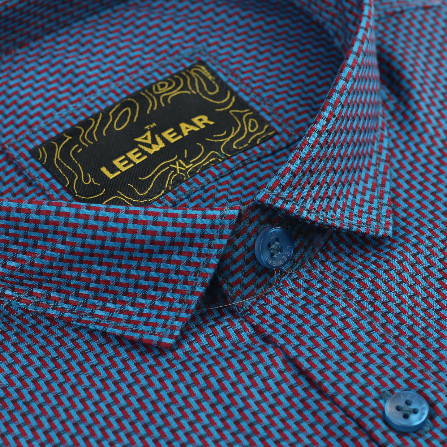 Airvind jacquard cotton long sleeve men's shirt Cerulean SH21115