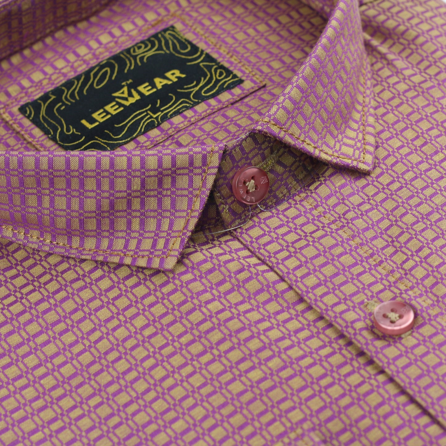 Airvind jacquard cotton long sleeve men's shirt Violet Blue SH21121