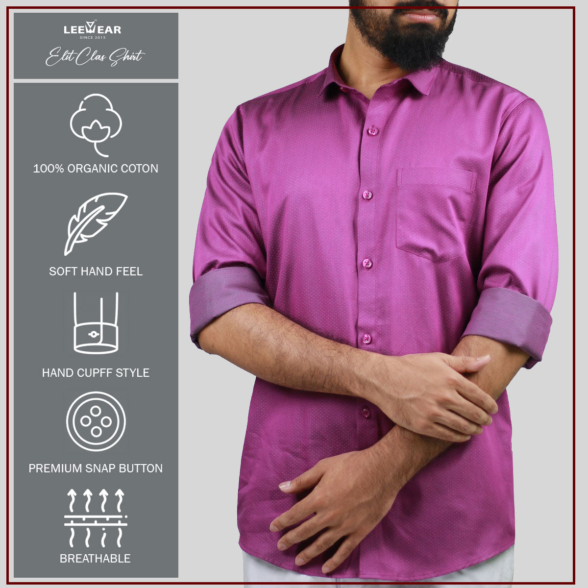 Airvind jacquard cotton long sleeve men's shirt Violet Blue SH21111