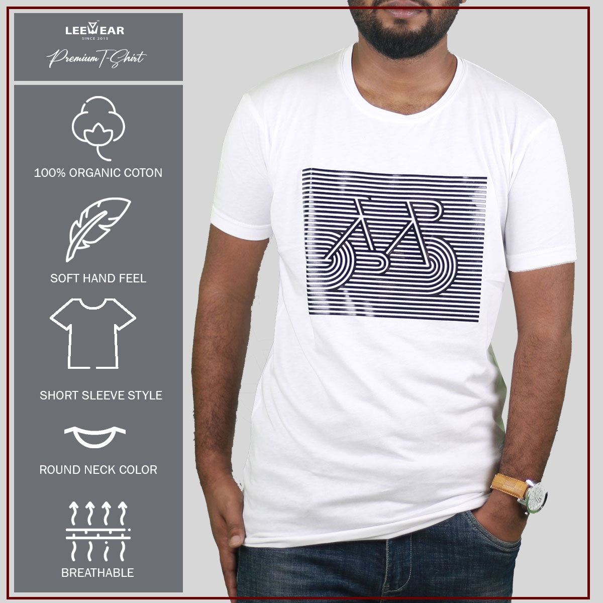 White Color Bicycle Print T-Shirts TS21102