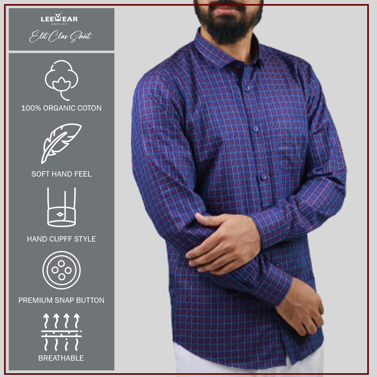 Airvind jacquard cotton long sleeve men's shirt Deep Koamaru SH21105