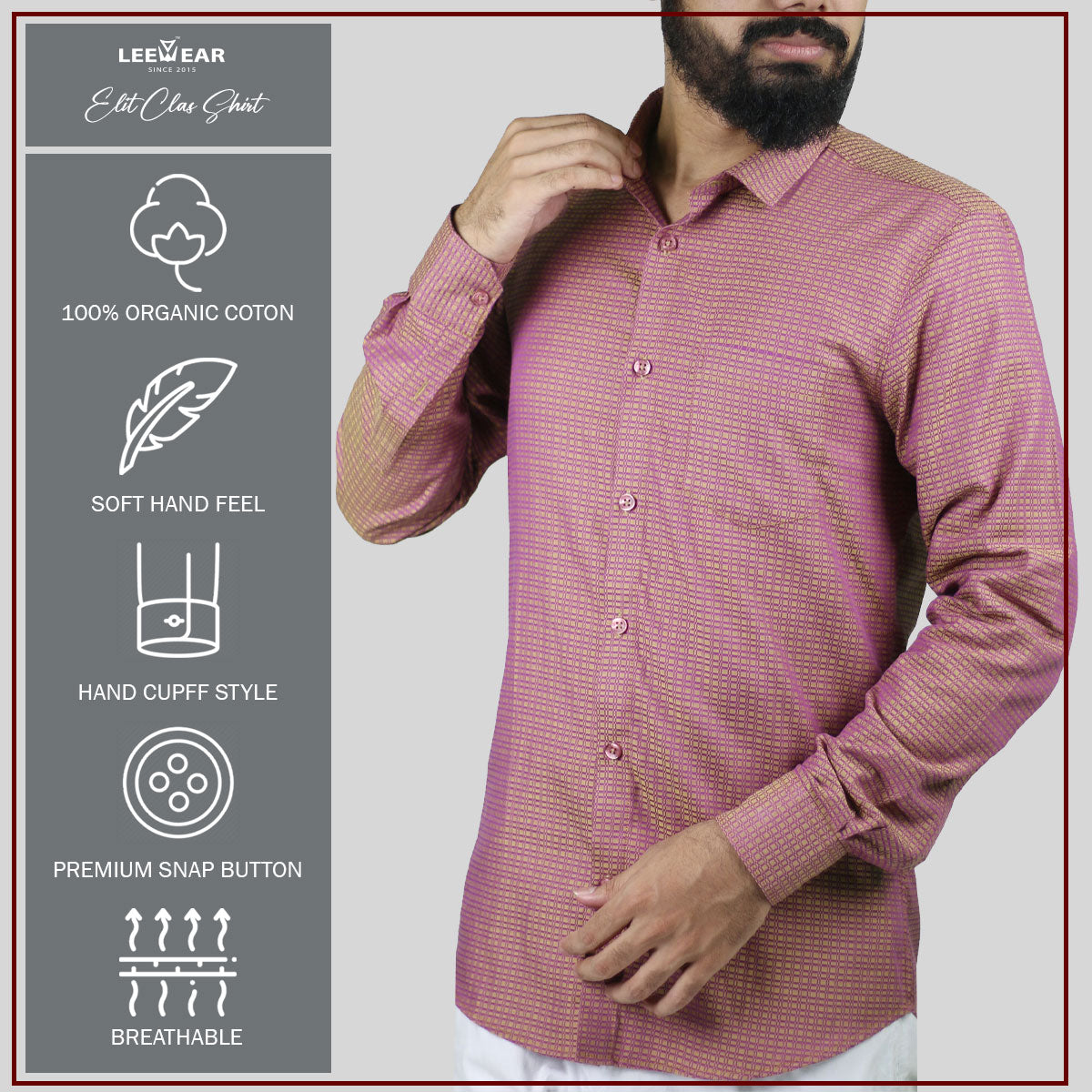 Airvind jacquard cotton long sleeve men's shirt Violet Blue SH21121