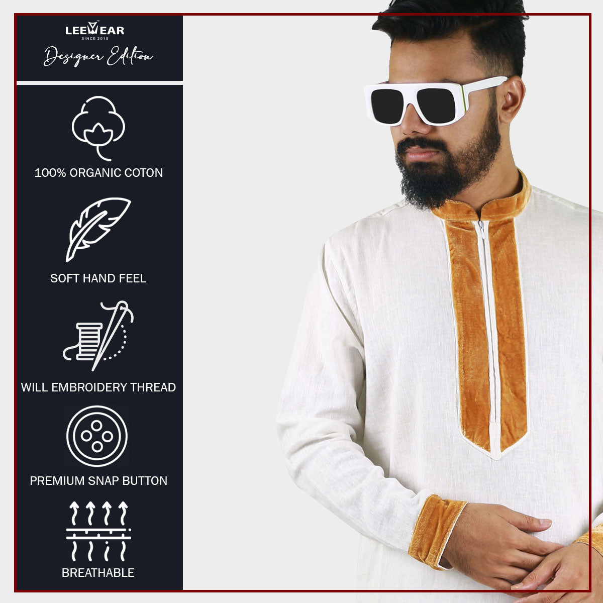 LeeWear Rimi Cotton Punjabi Kurta - Handmade, Lightweight & Breathable. PN21111
