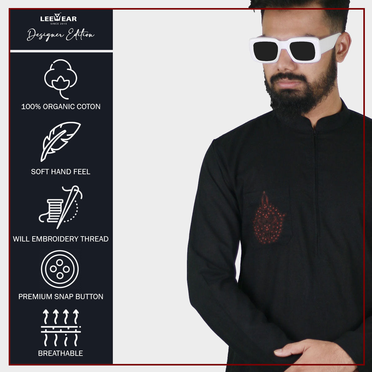 LeeWear Rimi Cotton Punjabi Kurta - Handmade, Lightweight & Breathable. PN21110