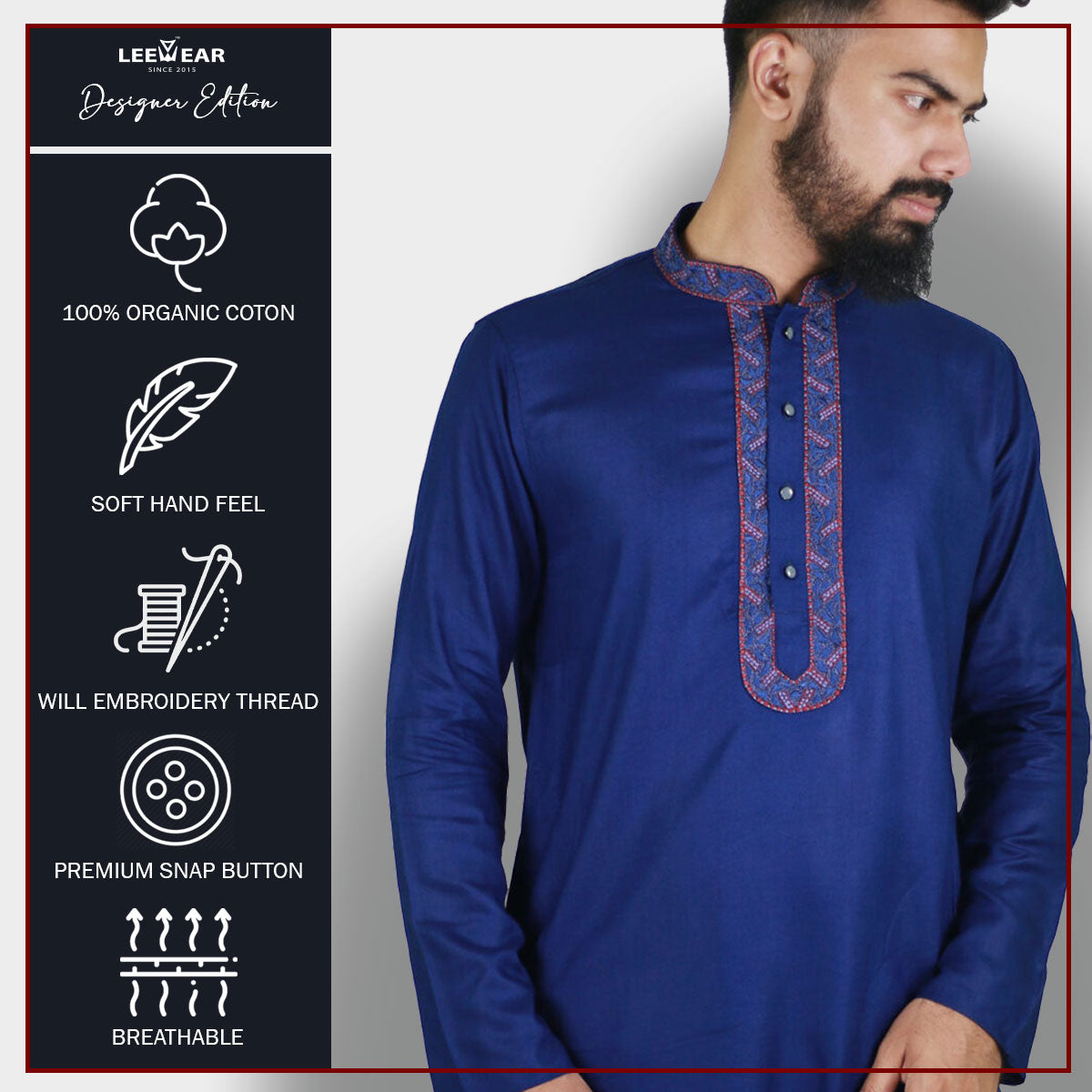 LeeWear's Linen Punjabi Kurta - Lightweight & Breathable Ethnic Wear PN21120