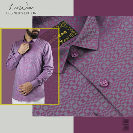 Airvind jacquard cotton long sleeve men's shirt Cosmic SH21120