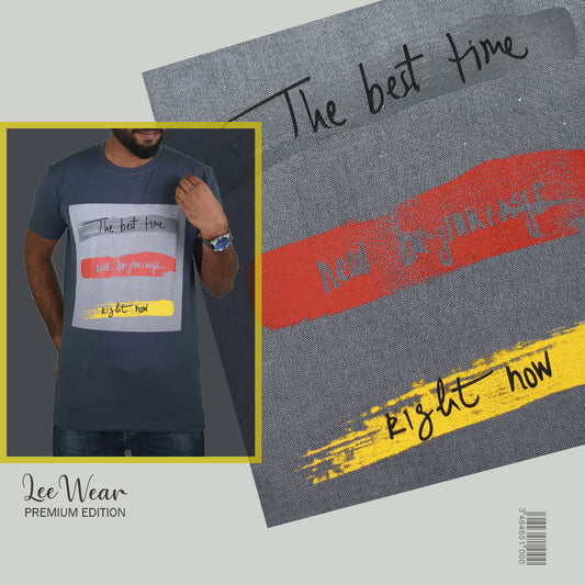 Slate Color Abstract Print T-Shirts TS21105