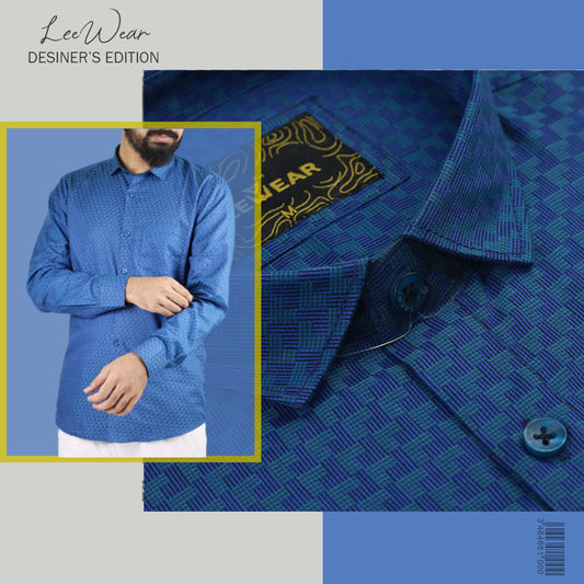 Airvind jacquard cotton long sleeve men's shirt Blumine SH21106