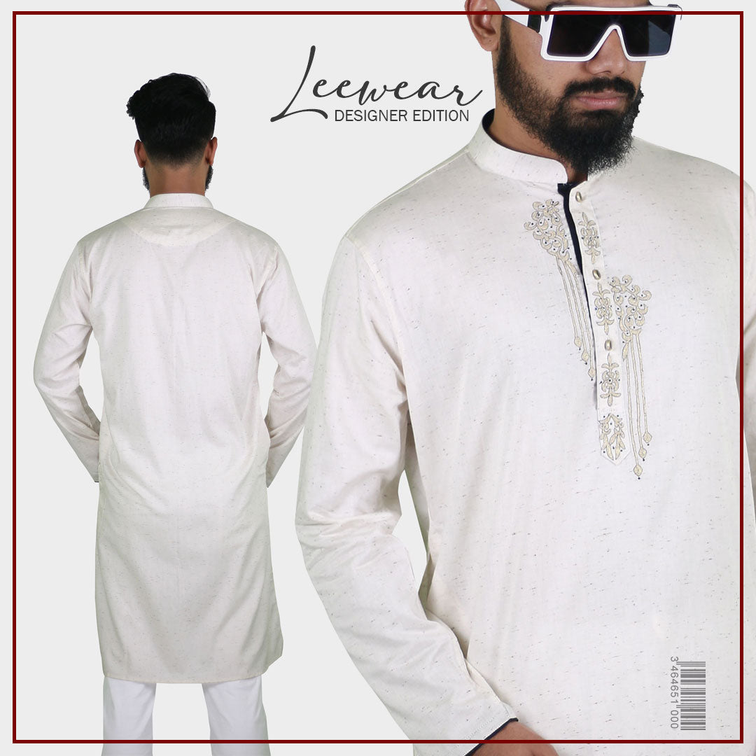 White panjabi design online for man