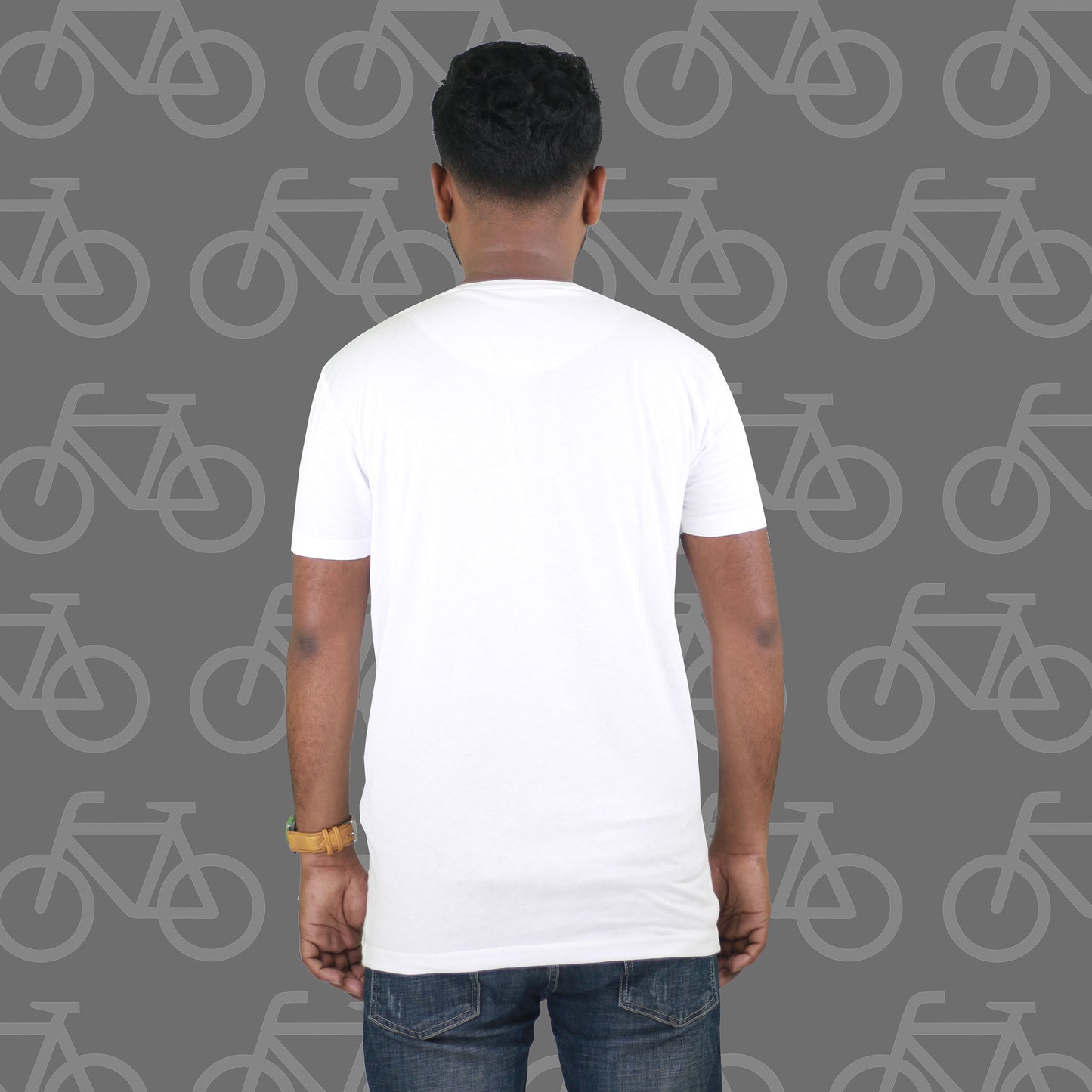 White Color Bicycle Print T-Shirts TS21102