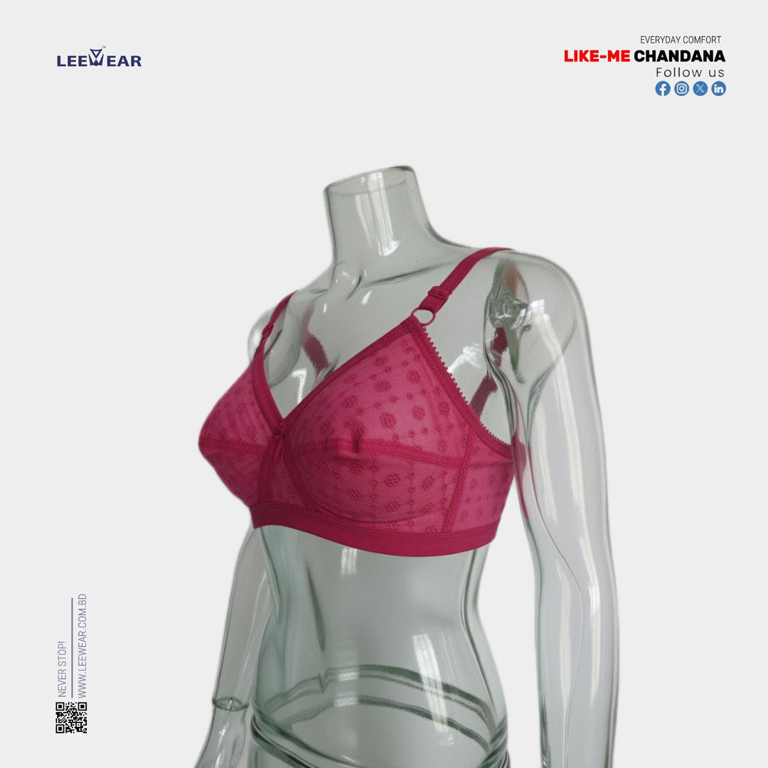 4 Pieces Bundle Offer Like-Me Chandana Embroidery Cotton Pad less Wire free Full coverage Bra BR21111-08