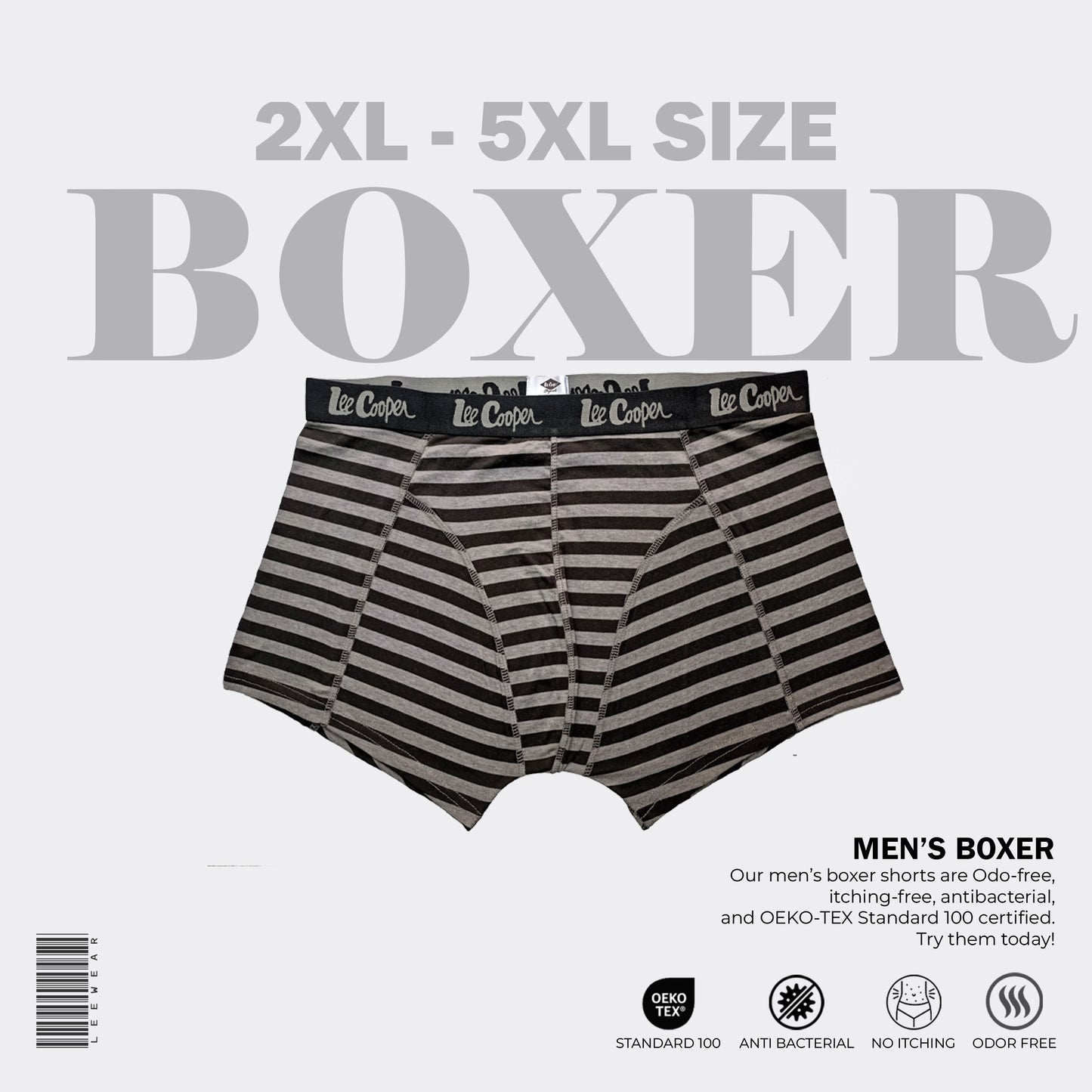 Lee Cooper Pure Cotton Breathable Men Boxer Black Print-BO21108_1