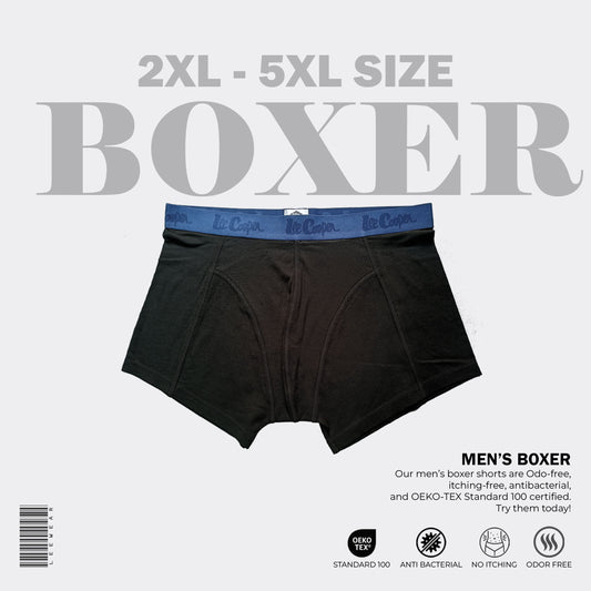 2 Pieces Combo Pack Lee Cooper Pure Cotton Breathable Men Boxer Black Print-BO21107